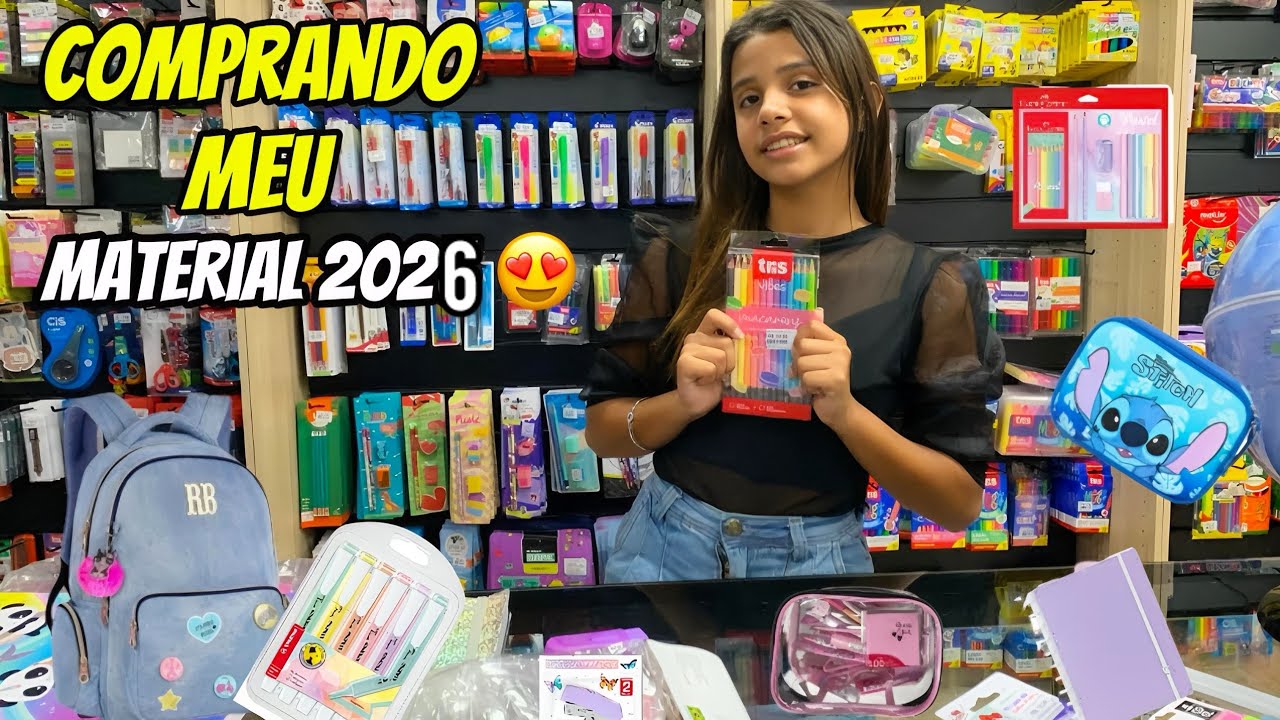 Comprando meu MATERIAL ESCOLAR 2026