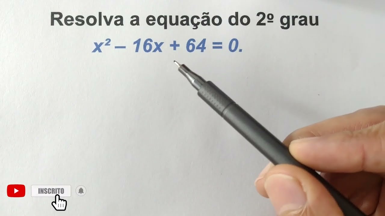 Resolva a equação do 2º grau x² – 16x + 64 = 0. Matemática básica #basic_mathematics #algebra