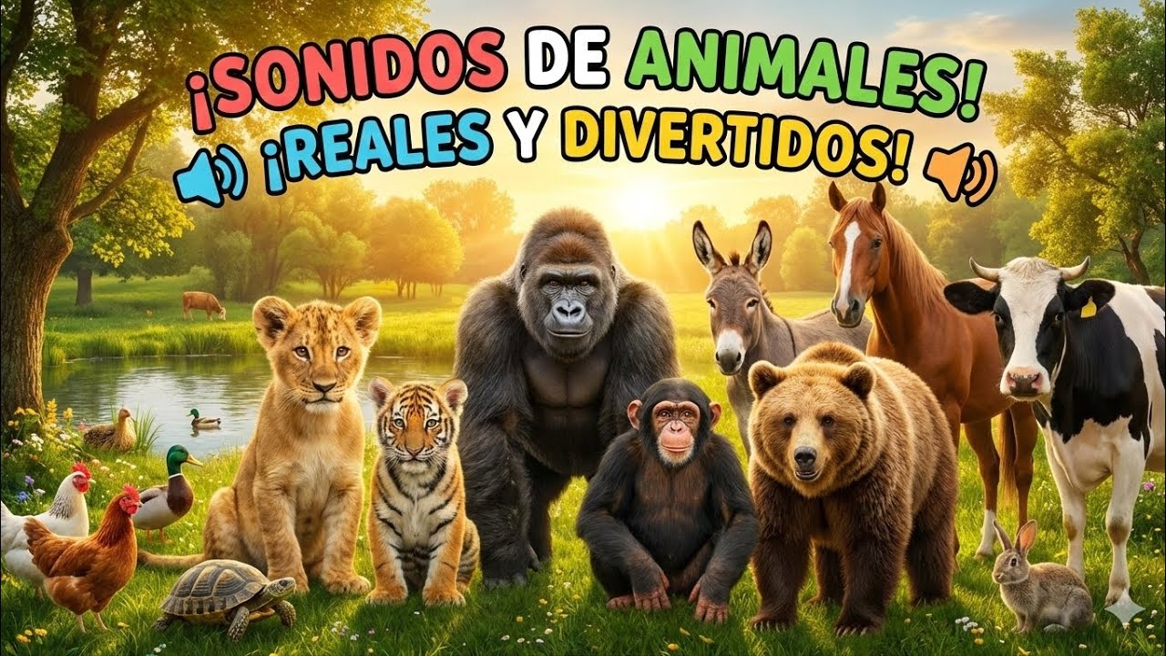 🎶SONIDOS DE ANIMALES REALES/Video educativo para niños 👦 