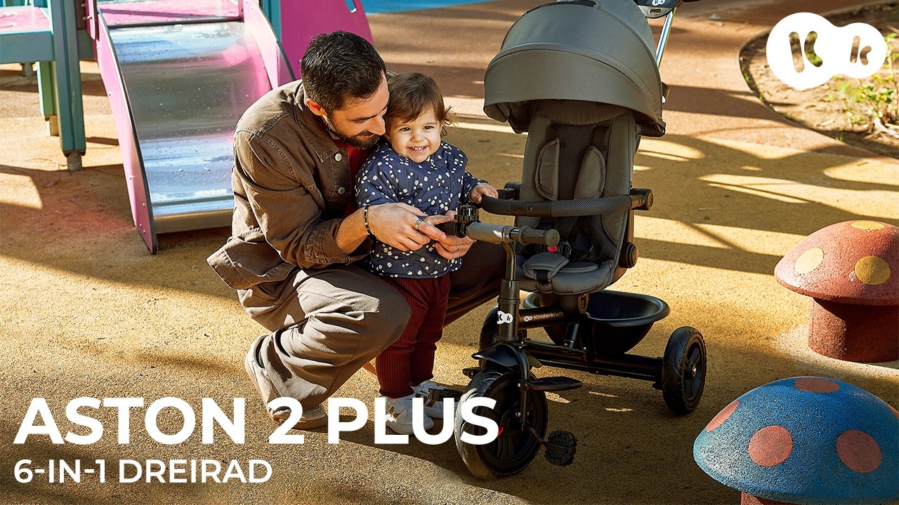 Kinderkraft ASTON 2 PLUS &ndash; Dreirad 6-in-1 | 360&deg; Sitz