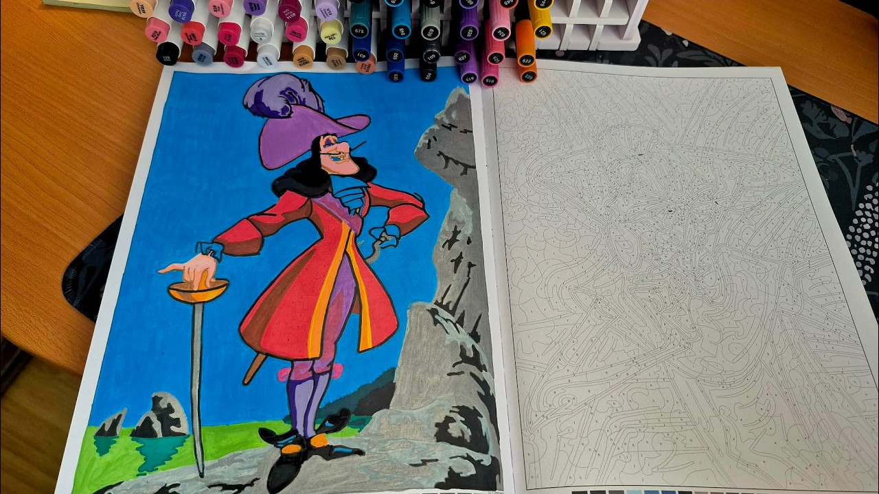 Capitain Hook- Mystery Coloring Book by Numbers