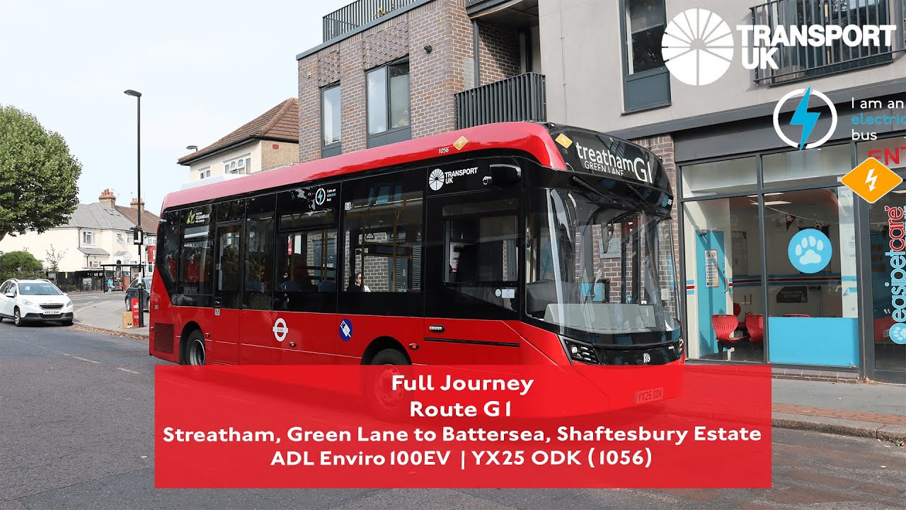 Full Journey | Route G1 to Battersea, Shaftesbury Estate |  ADL Enviro100EV | 1056 (YX25 ODK)