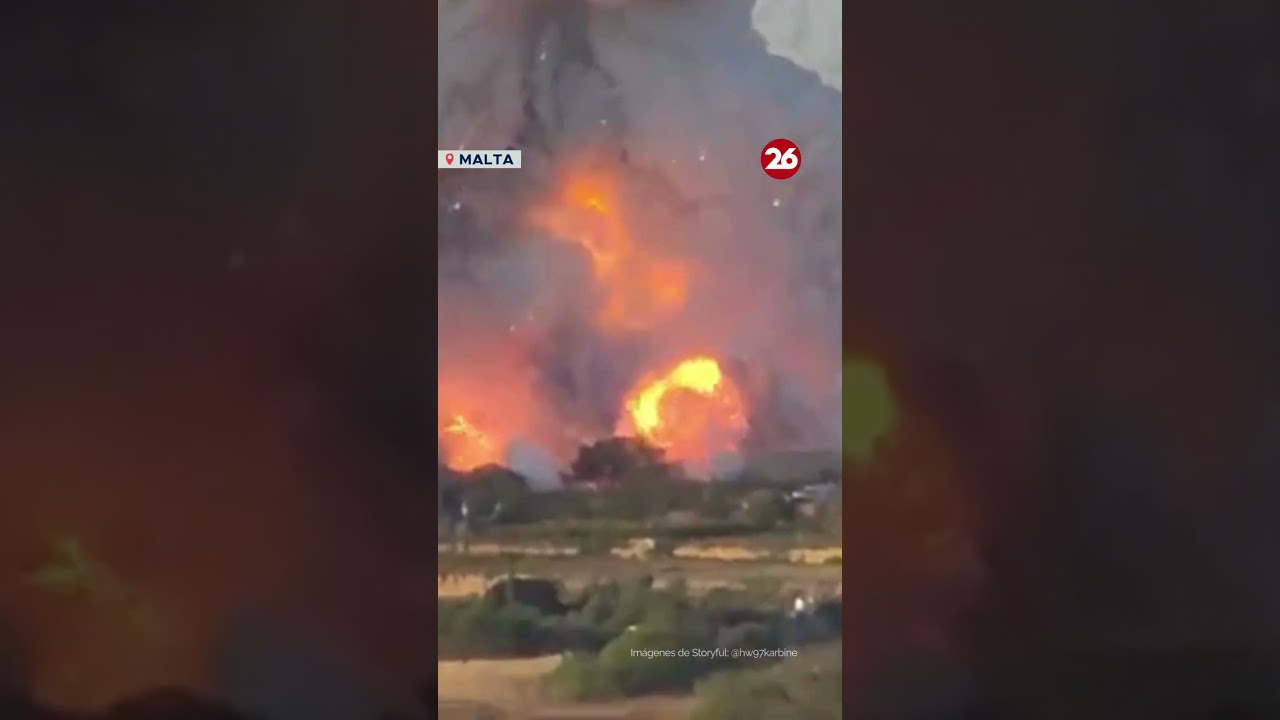 💥 Una EXPLOSI&Oacute;N GIGANTE DESTRUY&Oacute; una F&Aacute;BRICA de FUEGOS ARTIFICIALES en MALTA