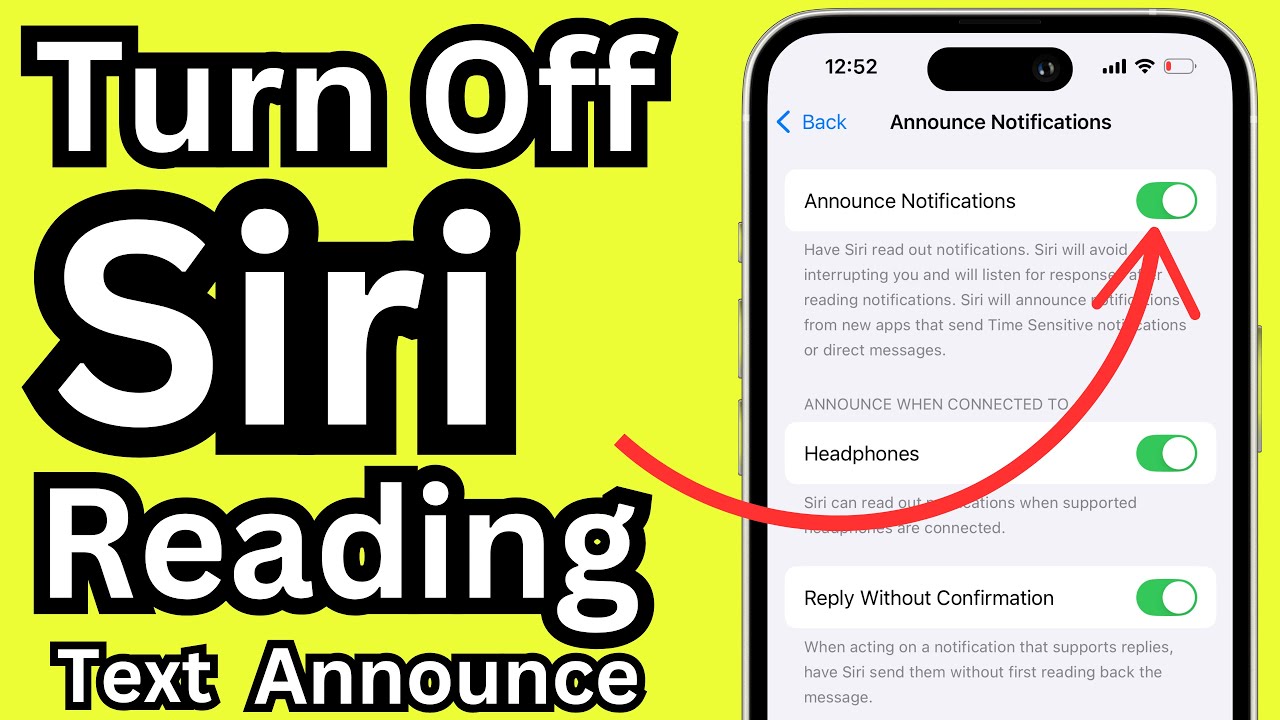 How to Turn off Siri Reading Texts, Message on iPhone (2026) | Announcing Notifications