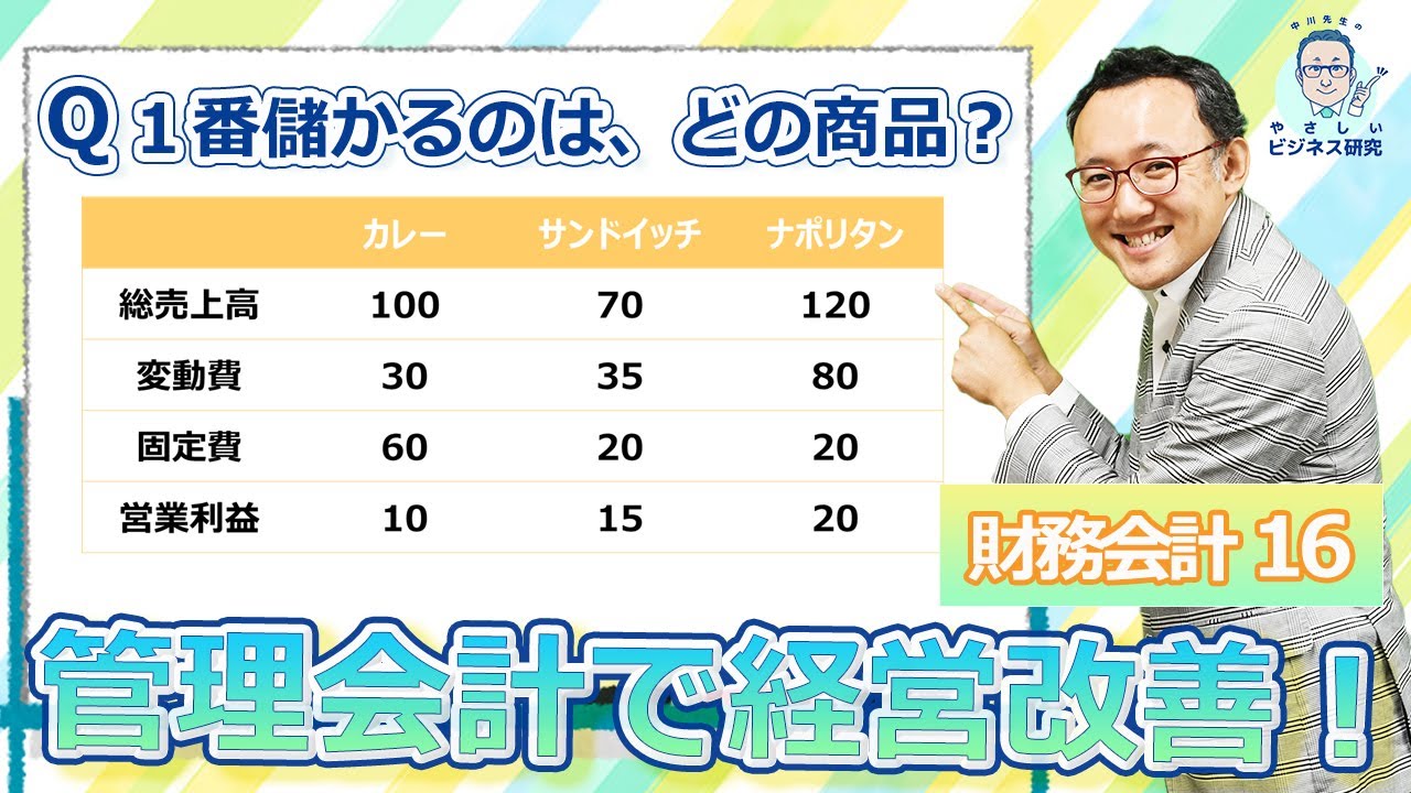 実践!! 管理会計で経営改善!! キーワードは「限界利益」【数値修正・再アップ版】【財務・会計16】
