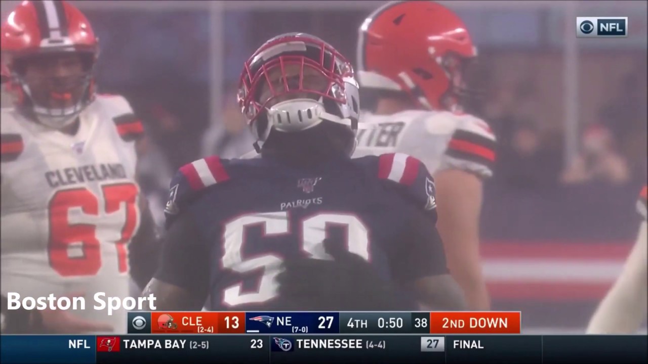 Jamie Collins - 13 tackles & 1.5 sacks - NFL 2019 Week 8 - New England Patriots vs Cleveland Browns