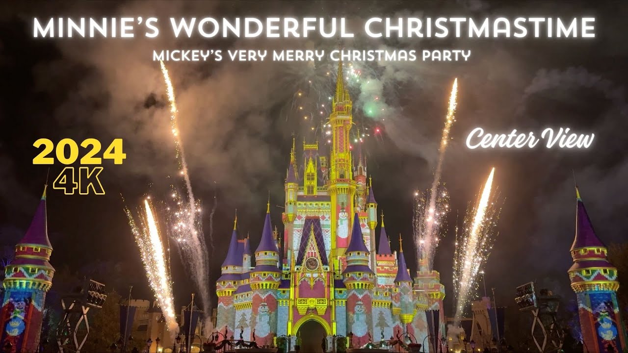 4K Minnie’s Wonderful Christmastime Fireworks - Mickey's Very Merry Christmas Party - WDW - 2024