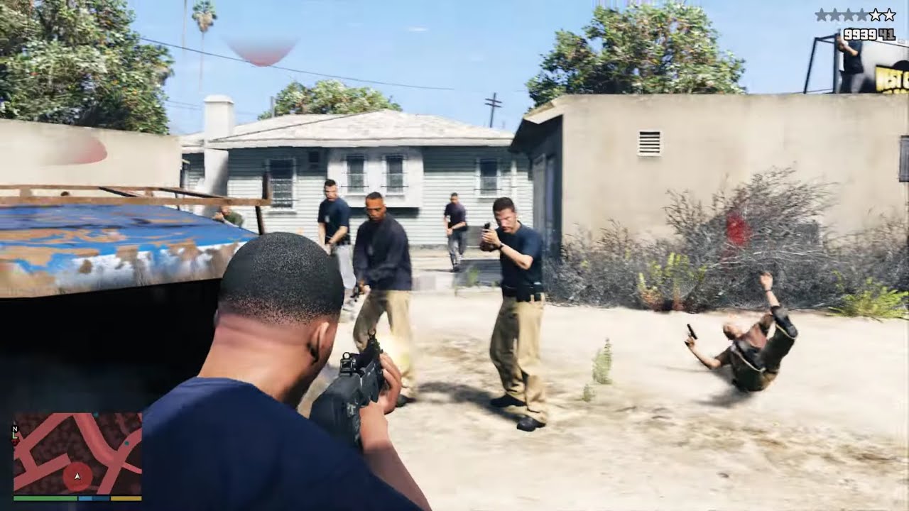 GTA 5 - Franklin Exposes CIA Operation on Grove Street + Ten Star Escape