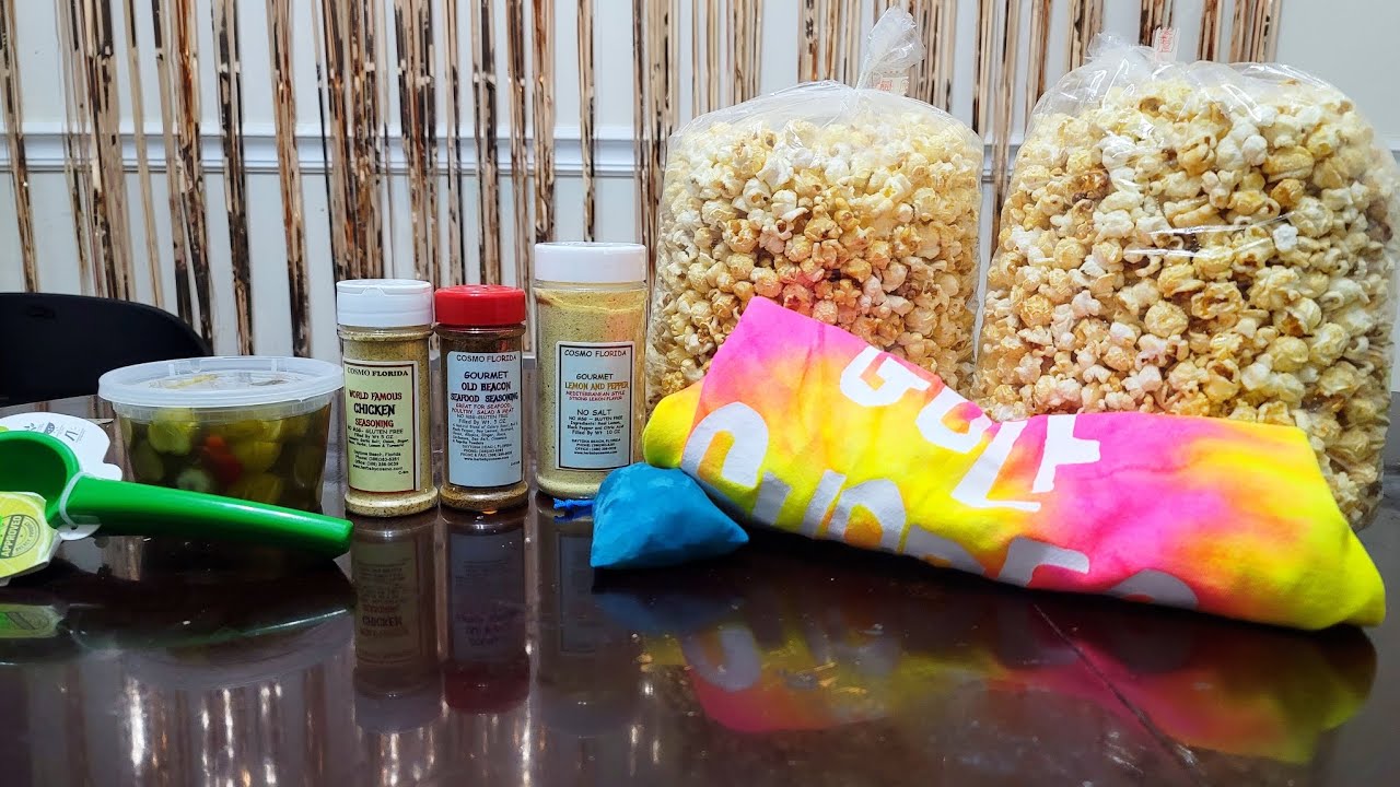 🛒 [Покупки] Покупки на блошином рынке в Дейтона-Бич: попкорн, приправы, соленые огурцы, футболка ...