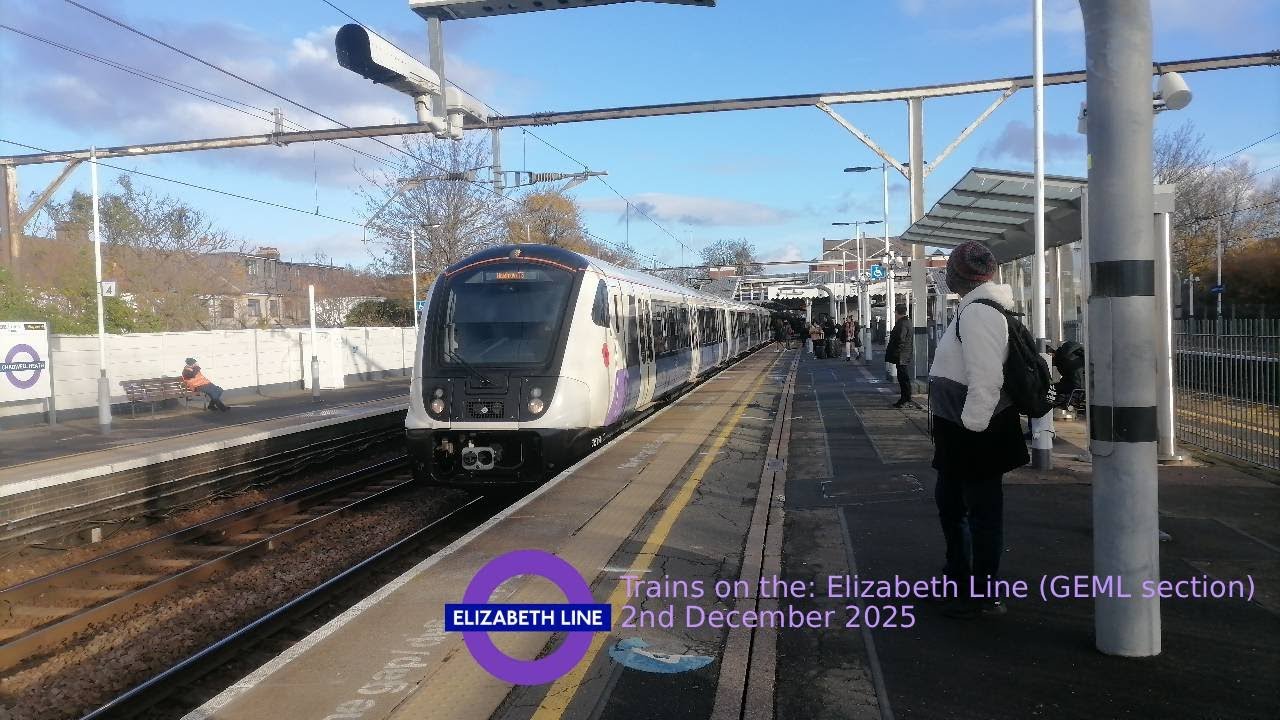 Trains on the Elizabeth Line (GEML Section)  (2nd December 2025)