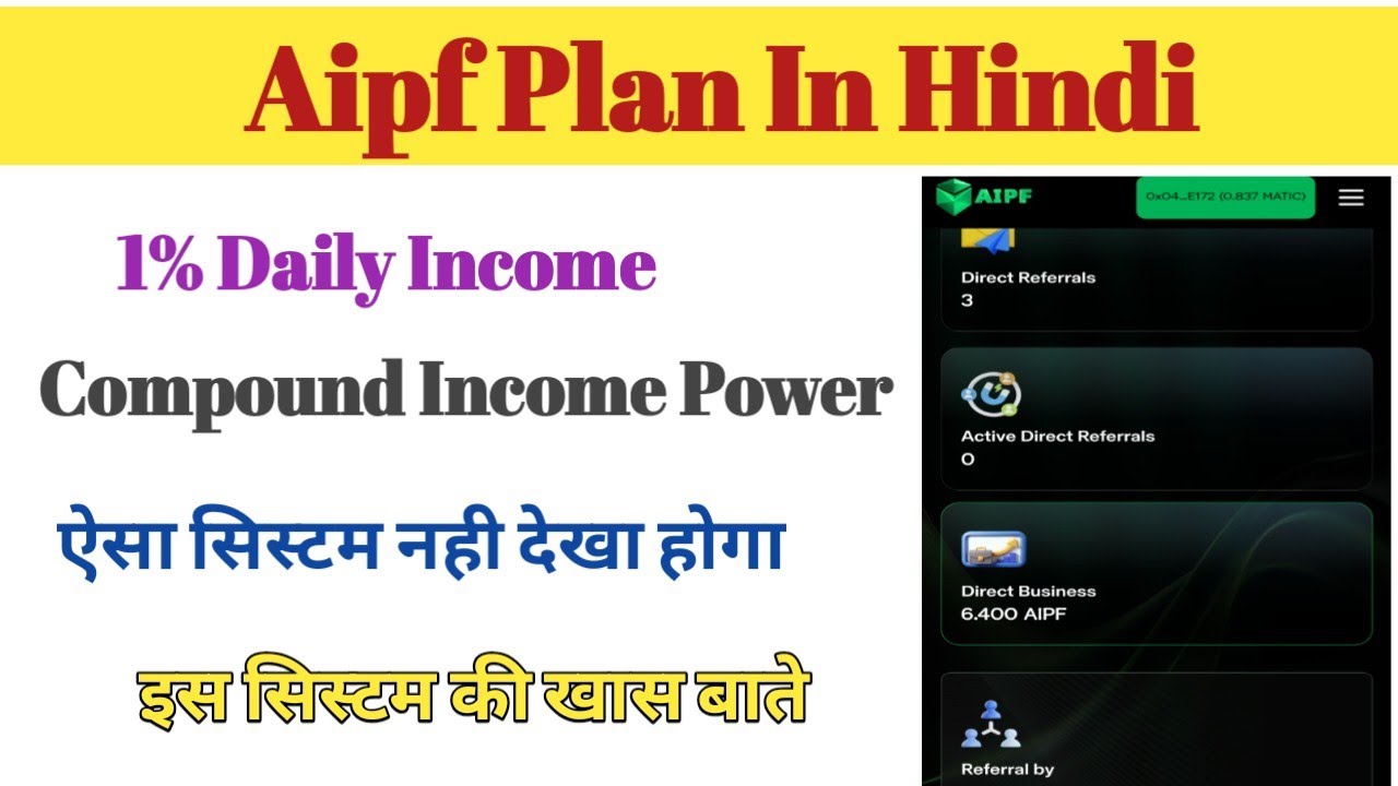 AIPF Plan in Hindi! 1% Daily Compound Income! Highlights of this system!
