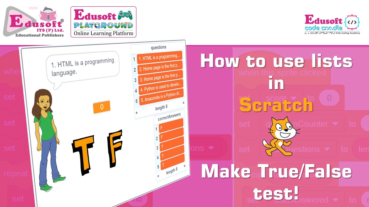 How to Use Lists in Scratch: Make True False Test