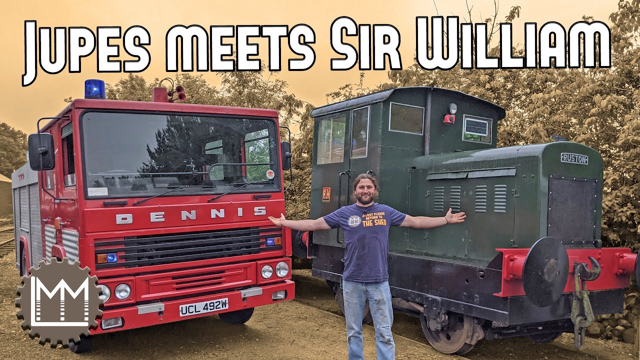 Taking my Fire Engine to meet my Locomotive at the Mid Suffolk Light Railway.