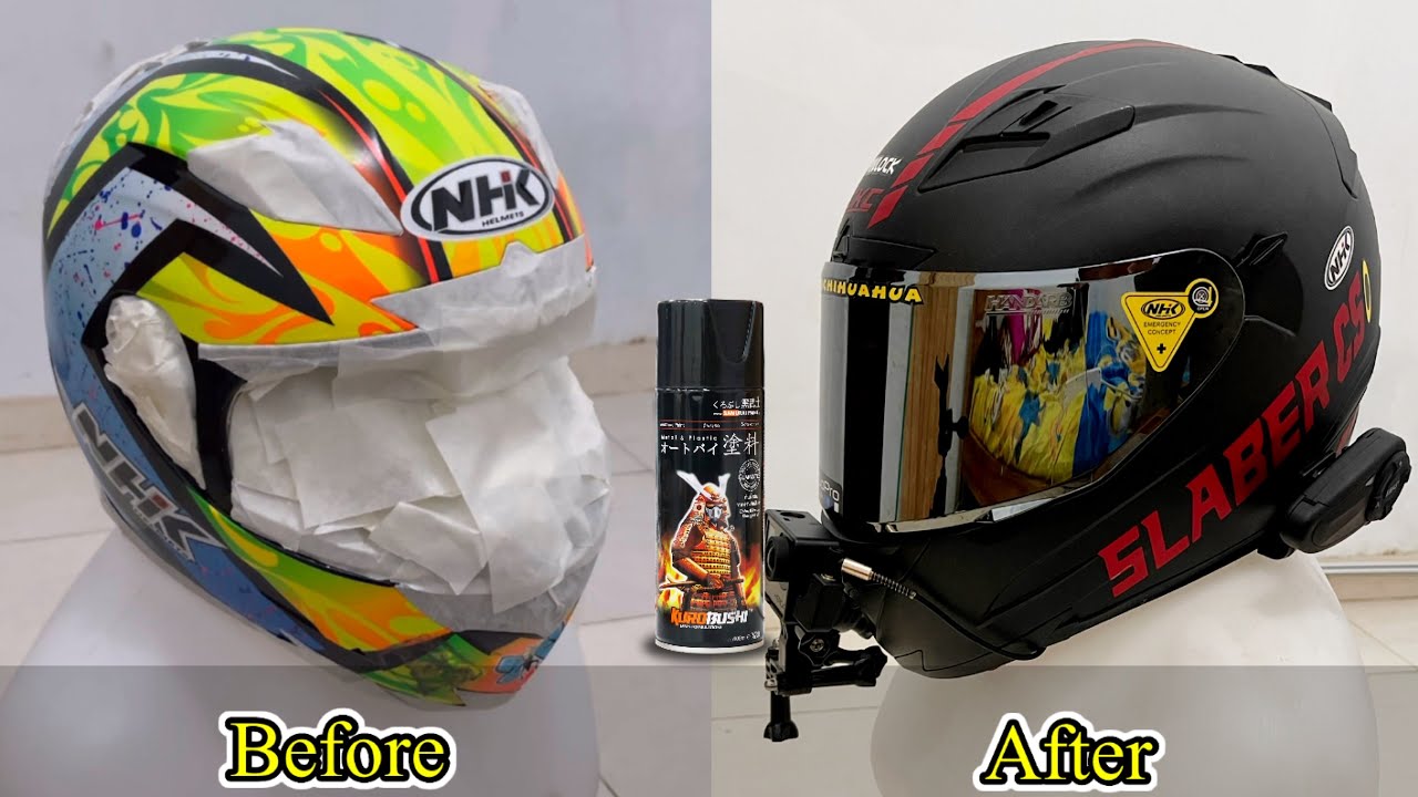 Repaint Helm Pakai Cat Semprot / Pilox Samurai Paint Hasilnya Muaantapp