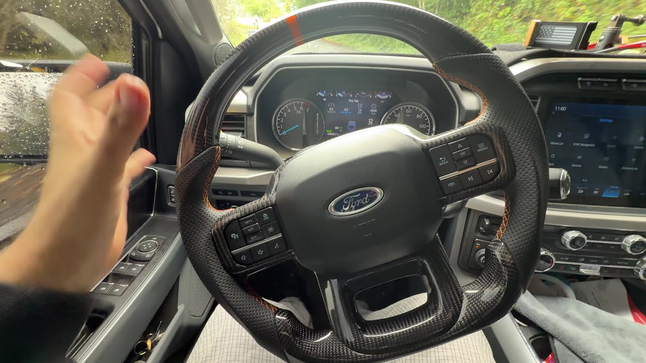 F-150 Carbon Fiber Steering Wheel Review (2021-2024): D-Shape & Orange Accents!