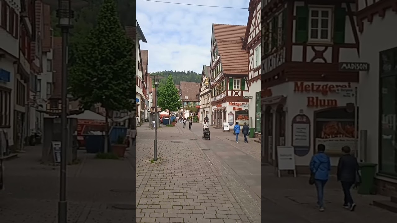 Die Innenstadt von Calw, in Baden - W&uuml;rttemberg.