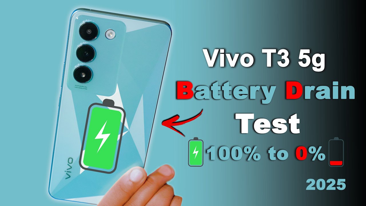 Vivo T3 5G Battery Drain Test,🔋, Continuous 9 hours battery backup, vivo t3 5g Battery