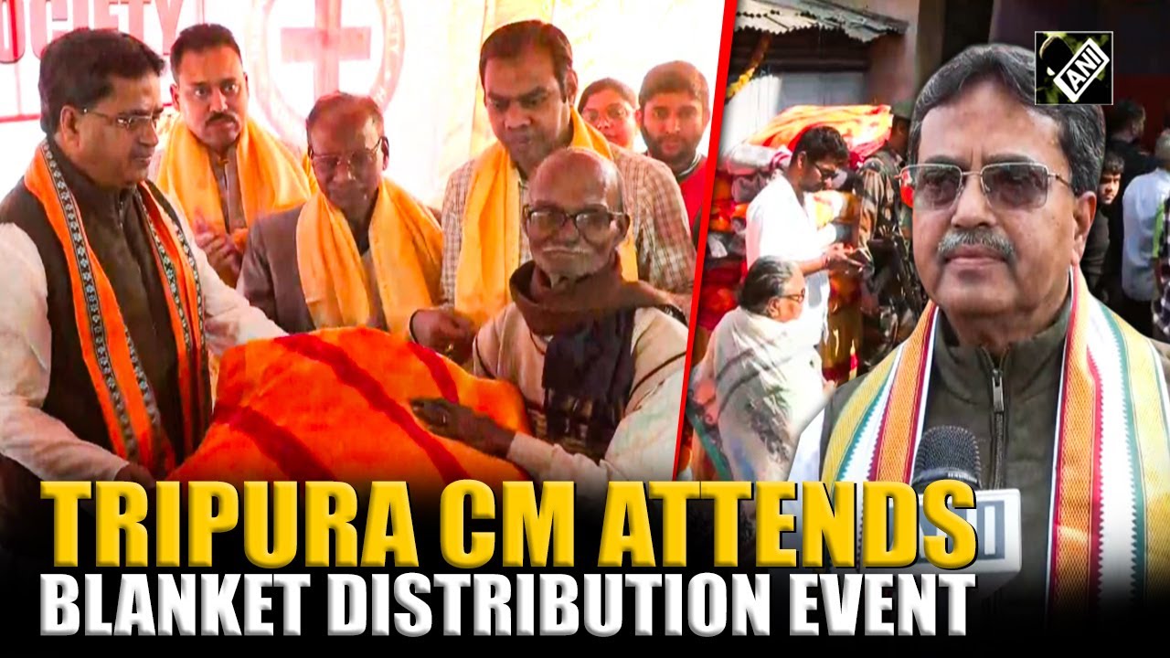 Tripura CM Manik Saha distribute blankets among the poor in his constituency