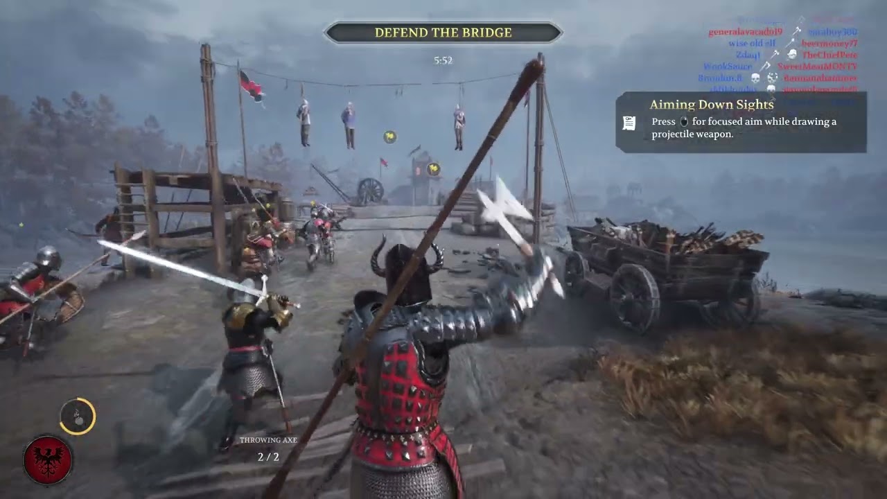Quarterstaff Gameplay [ Chivalry 2 ] 3rd person 60fps 1080p