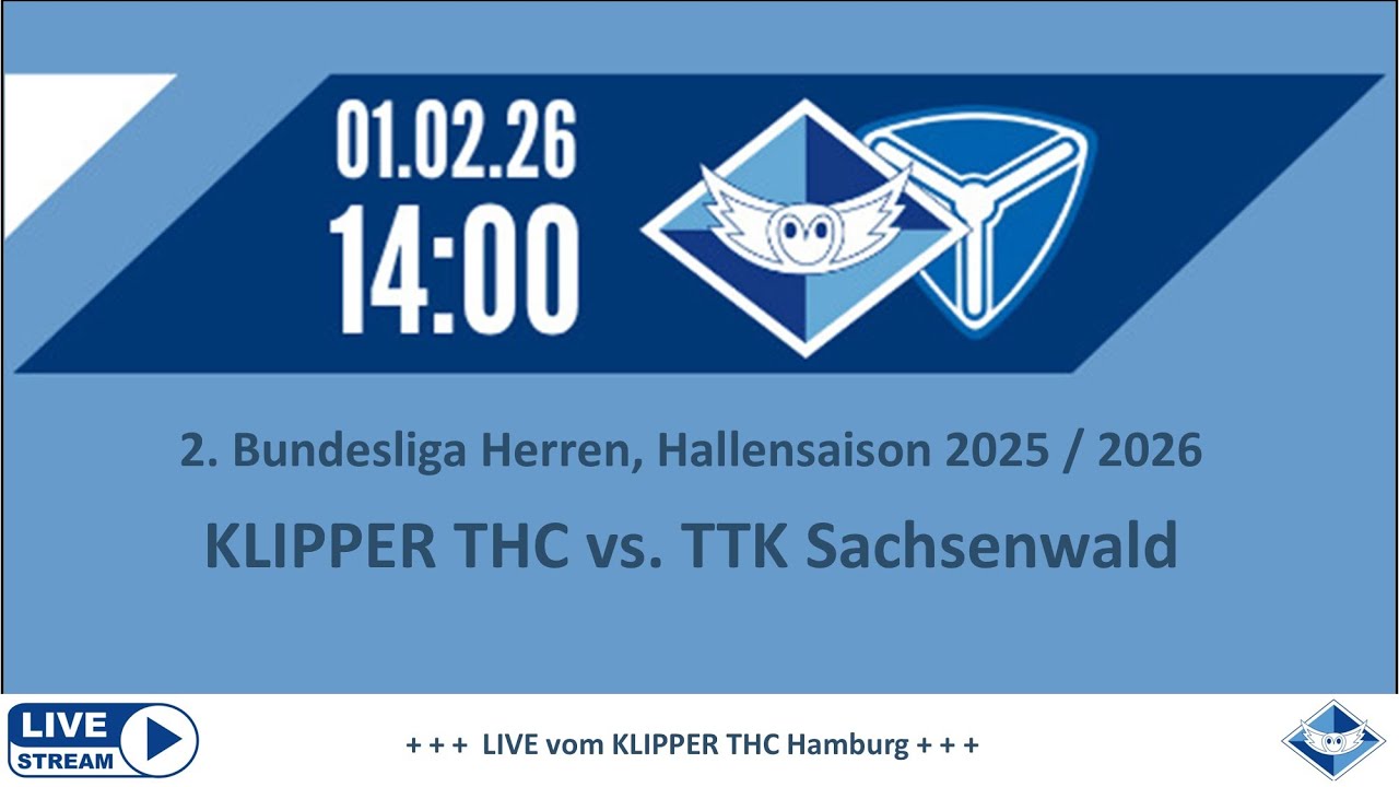 Klipper THC vs. TTK Sachsenwald - 2. Bundesliga Herren, Halle 2025/2026