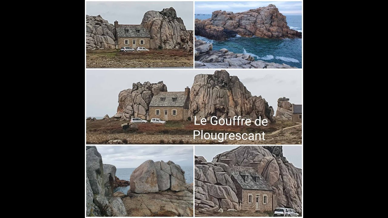 Le Gouffre de Plougrescant et sa maison entre les rochers, Ущелье и Дом  в Скалах, France ,Bretagne