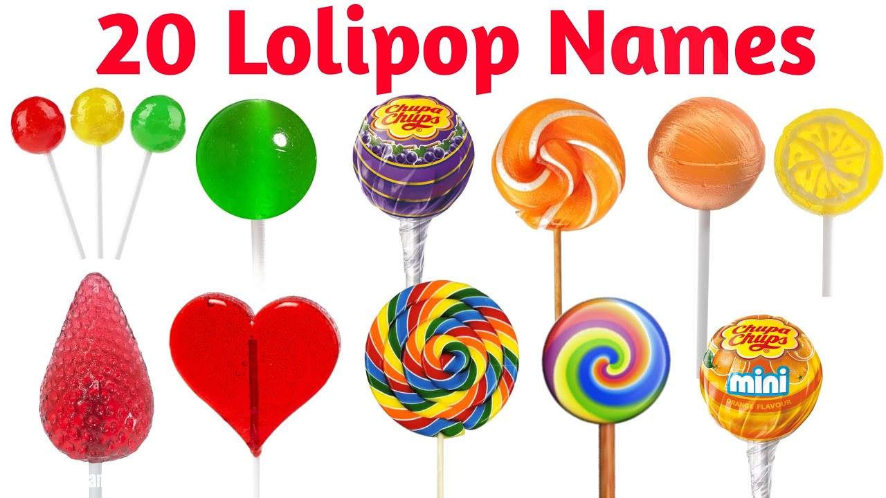 🍭 20 Lollipop Names for Kids | Lollipop Names in English and Hindi | Educational Video