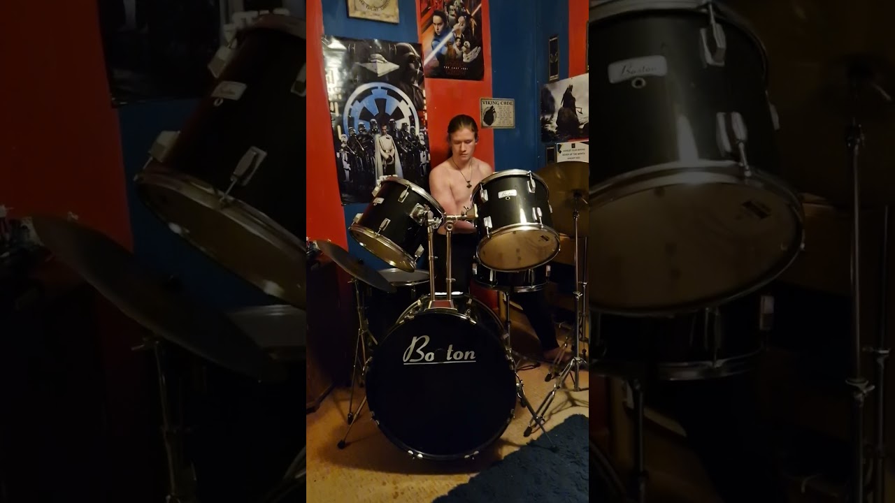 My Son Learning To Play Drums On His Own