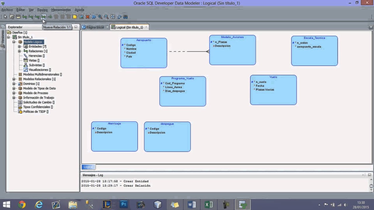 Modelo Entidad relación en Oracle DataModeler