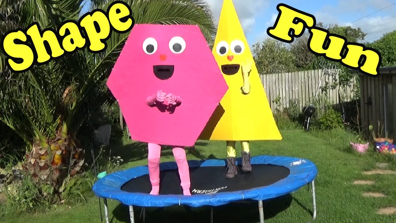 The Shapes | VIVASHAPES | Trampoline Fun | Shapes In Real Life | Jump | Video for kids