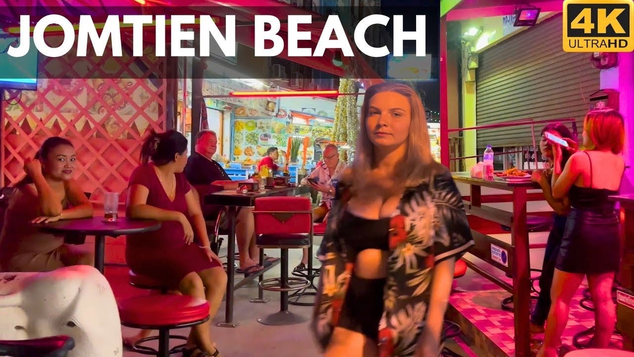 [4K] Walking along Jomtien beach, Pattaya 2024. Thailand today