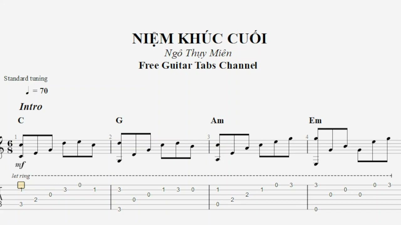 NIỆM KHÚC CUỐI - Ngô Thụy Miên [ Free Guitar Tabs ]