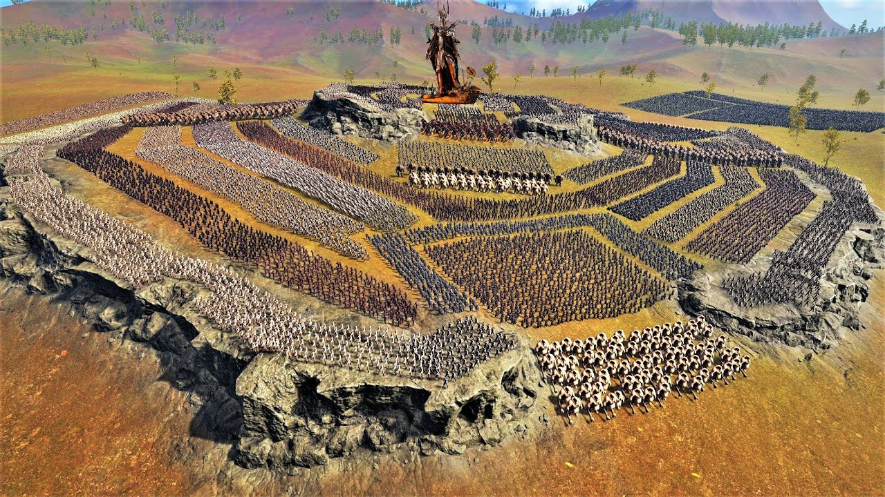 120.000 Humans, Elves & Dwarves Vs 50.000 Legions of Sauron - Epic Fantasy Battle Simulator