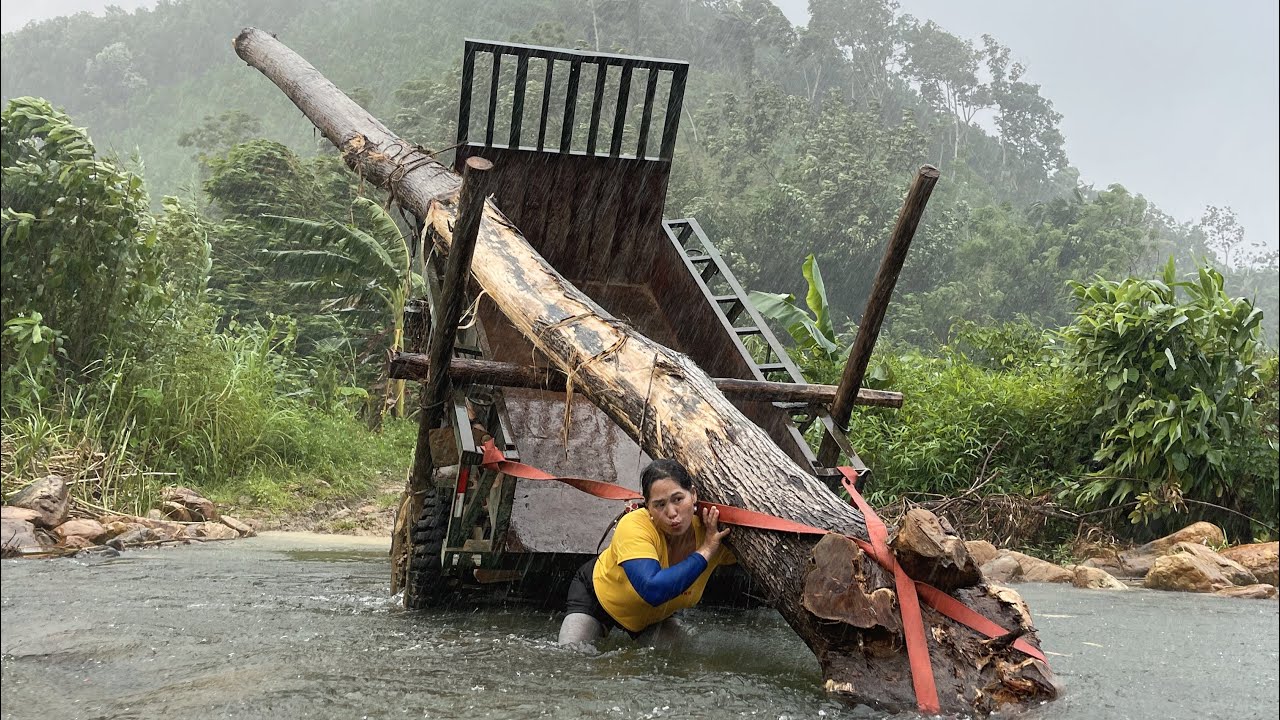 full video about rural girl's work with agricultural truck