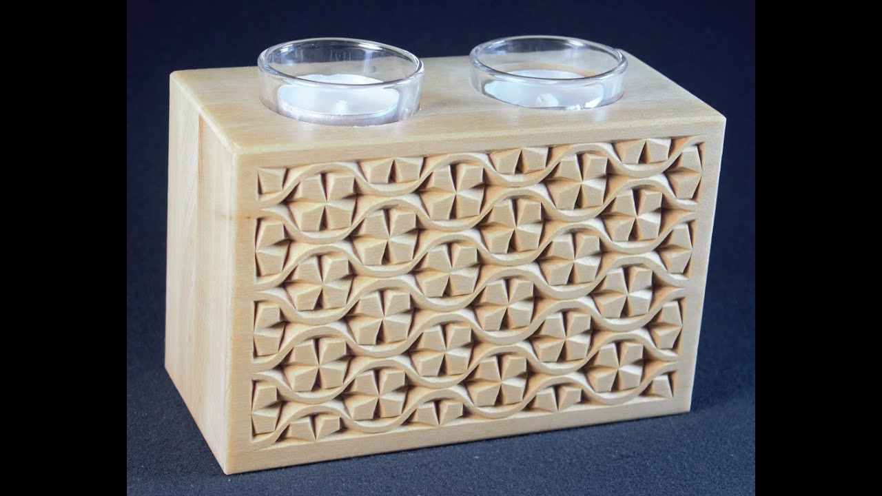 My Chip Carving: Double Tea Light Grid Pattern