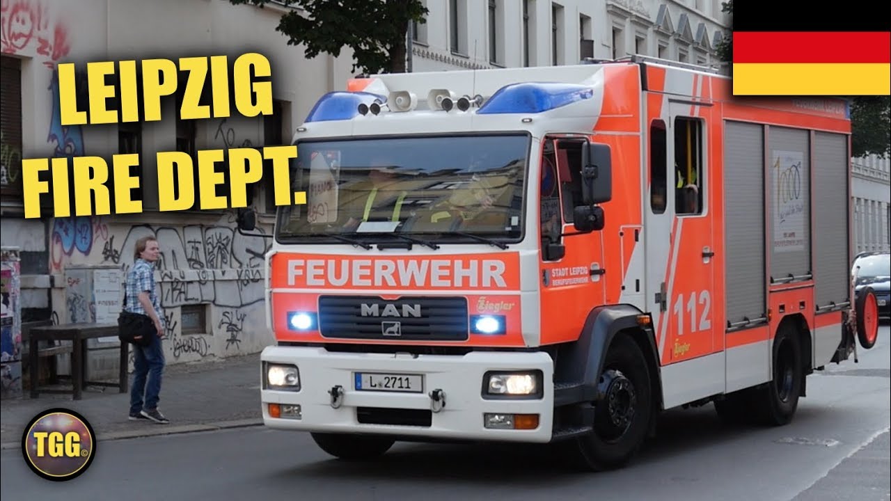 *AIRHORN!* German Fire Trucks Responding! [Leipzig]
