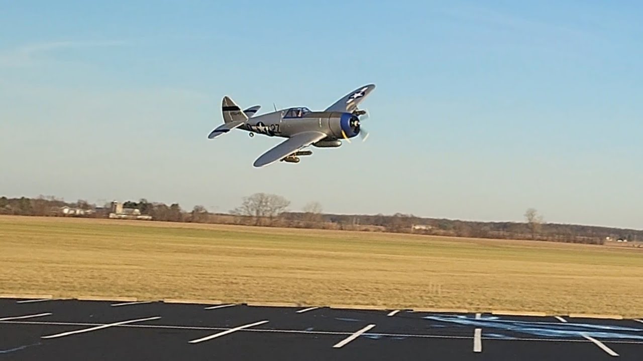 2nd Flight Of My New E-flite P-47 Razorback 1.2m!