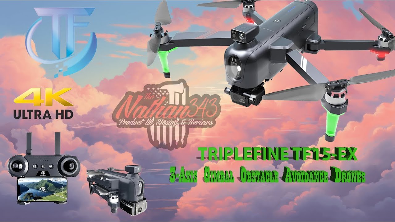 TRIPLEFINE TF15 EX 4K Drone w Obstacle Avoidance