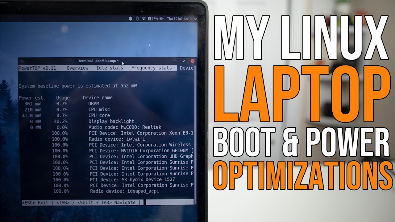 Linux Laptop Boot & Battery Optimizations