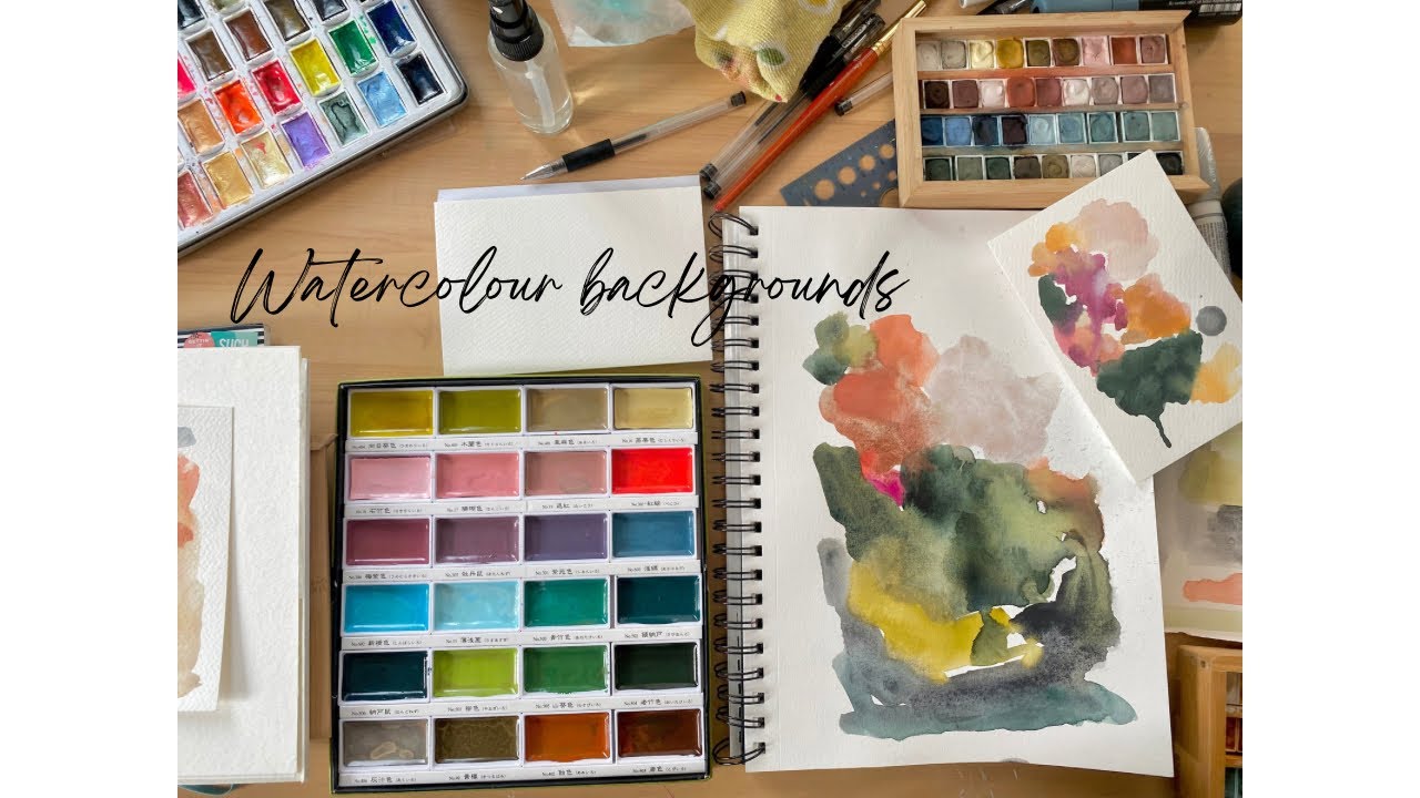 Artist insights while painting intuitive watercolour backgrounds.