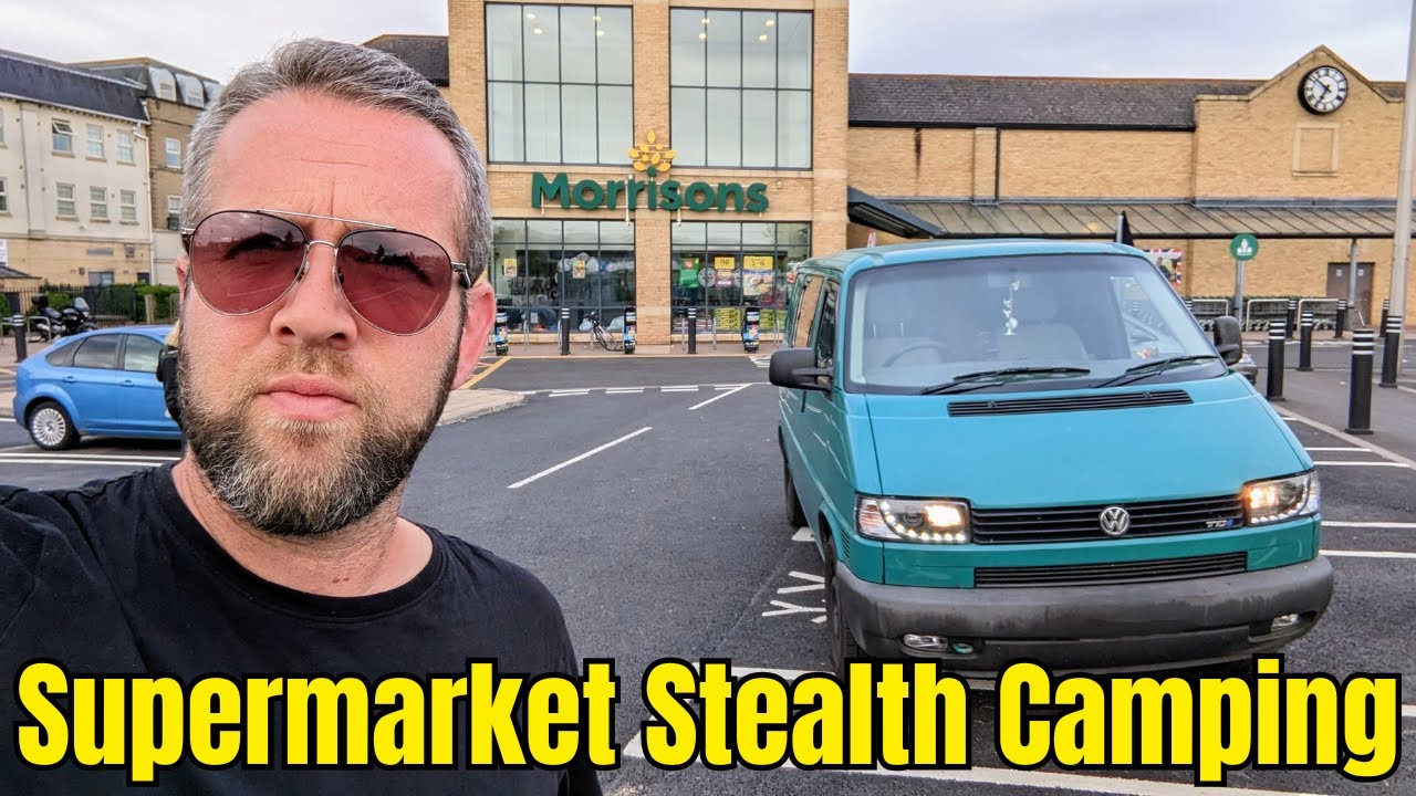 Stealth Camping In Morrisons Supermarket Car Park | VW T4 Camper UK Van Life