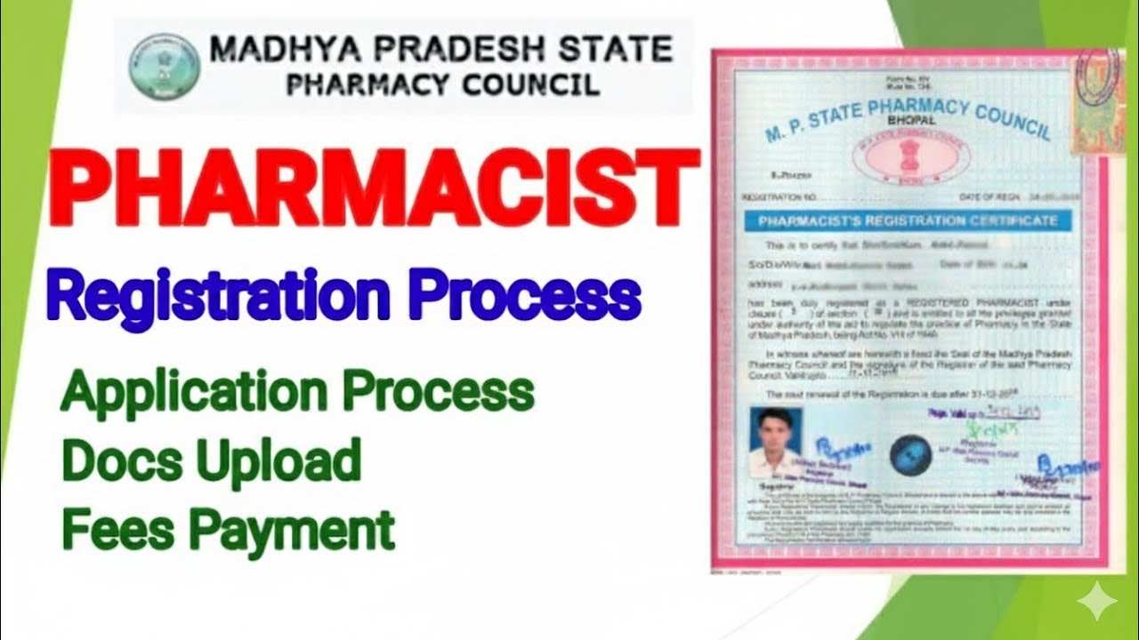 Mp Pharmacy Registration 2025 | b pharma registration process | pci registration for d. pharmacy mp