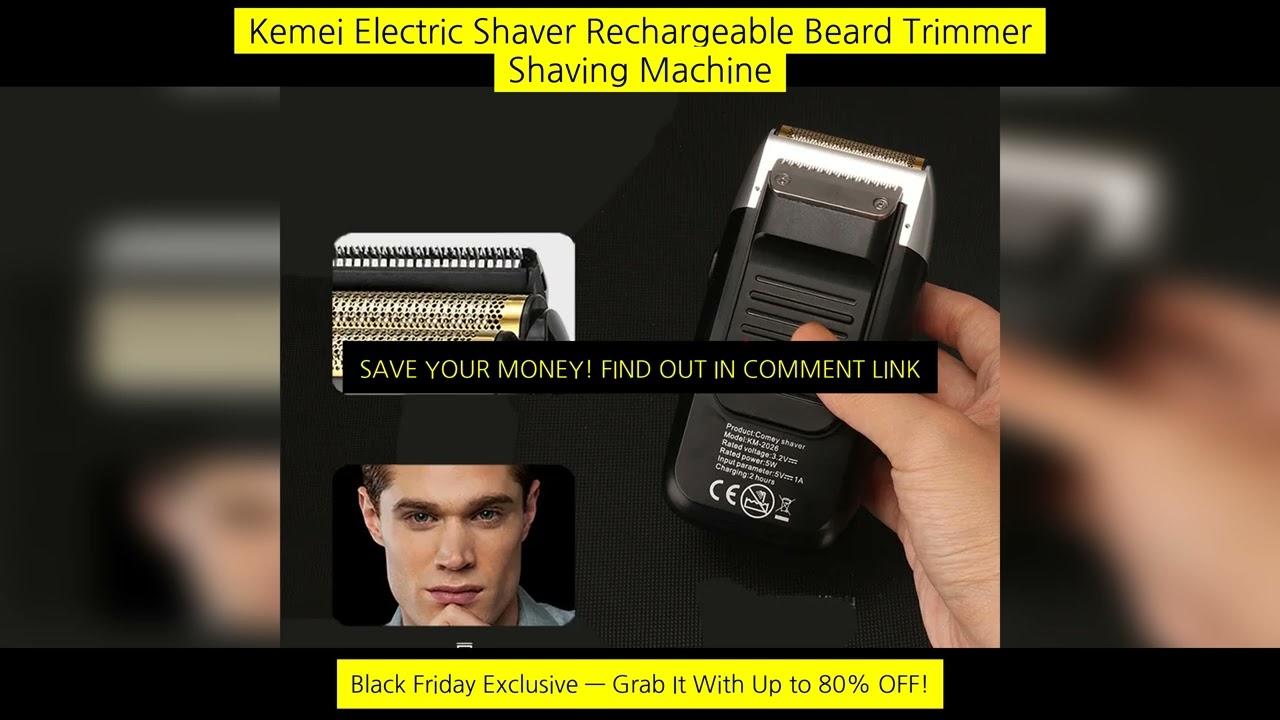 Kemei Electric Shaver Rechargeable Beard Trimmer Shaving Machine For Men Twin