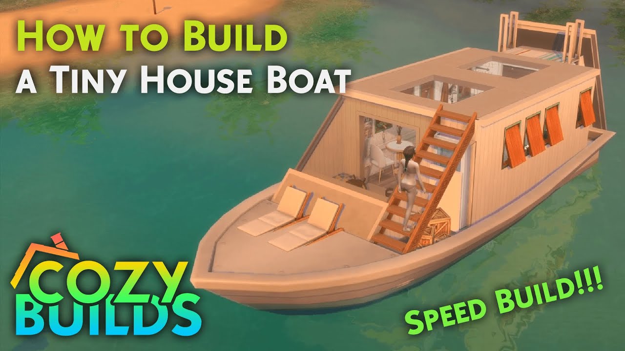 How to build a TINY BOAT HOUSE ON THE OCEAN 🛥️🏠🌊 Full Speed Build  • The Sims 4