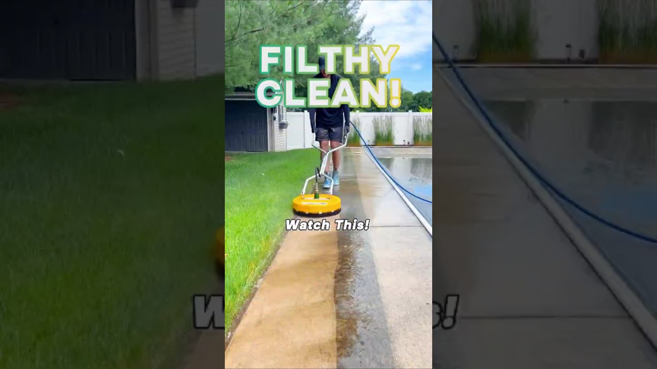 Pressure Washing a FILTHY Pool Deck &ndash; Satisfying Transformation! 🔥 #shorts