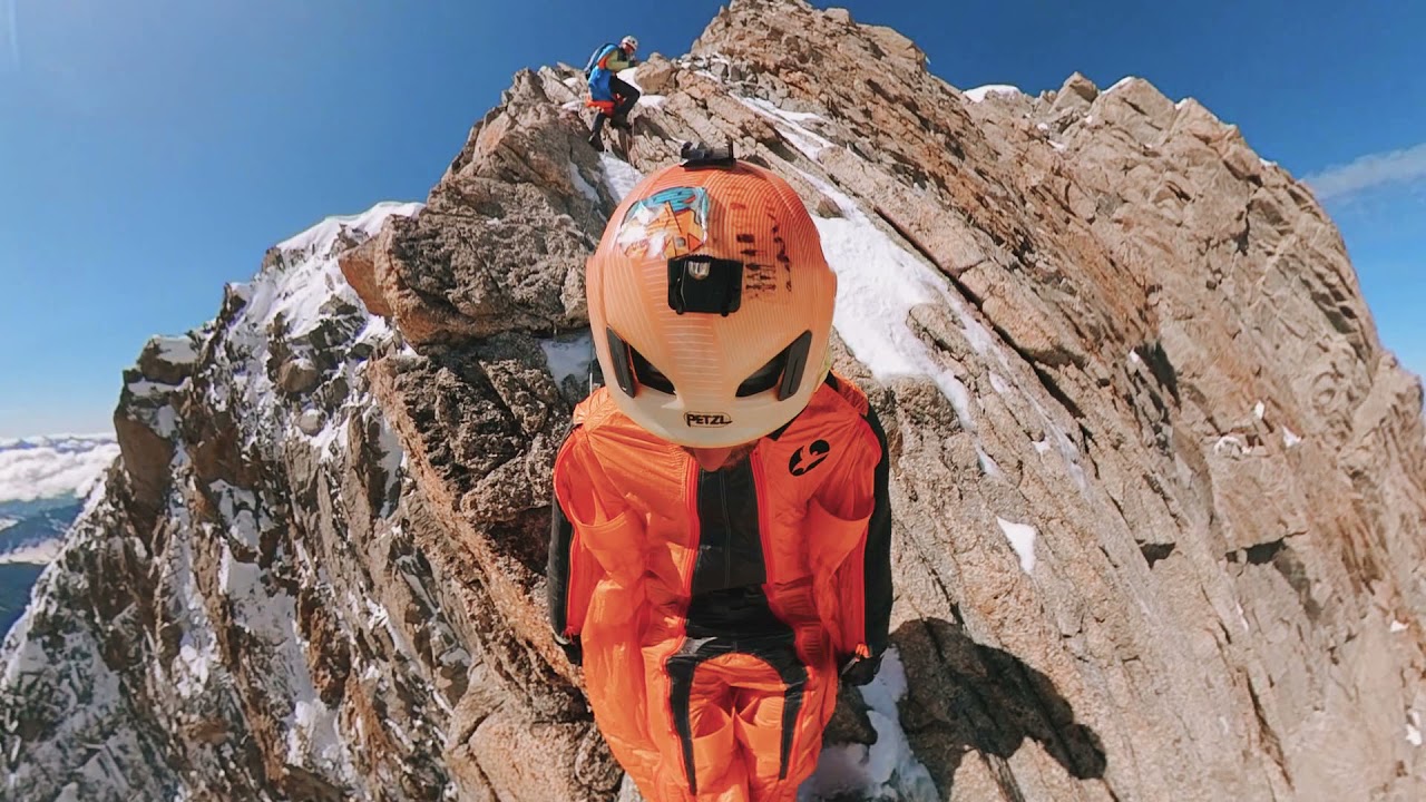Grand Jorasses wingsuit jump