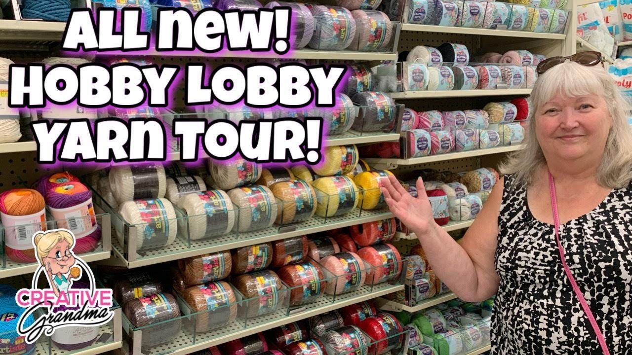 Let's Tour Hobby Lobby Yarn Department.  Beautiful Yarns!  #hobbylobby