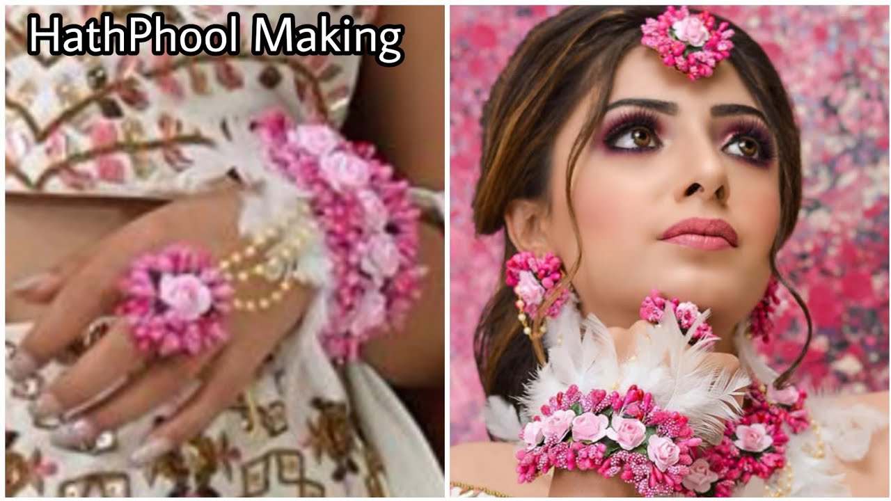 How To Make Floral Jewellery At Home |Hathphool making |Haldi/Mehandi jewellery making at home