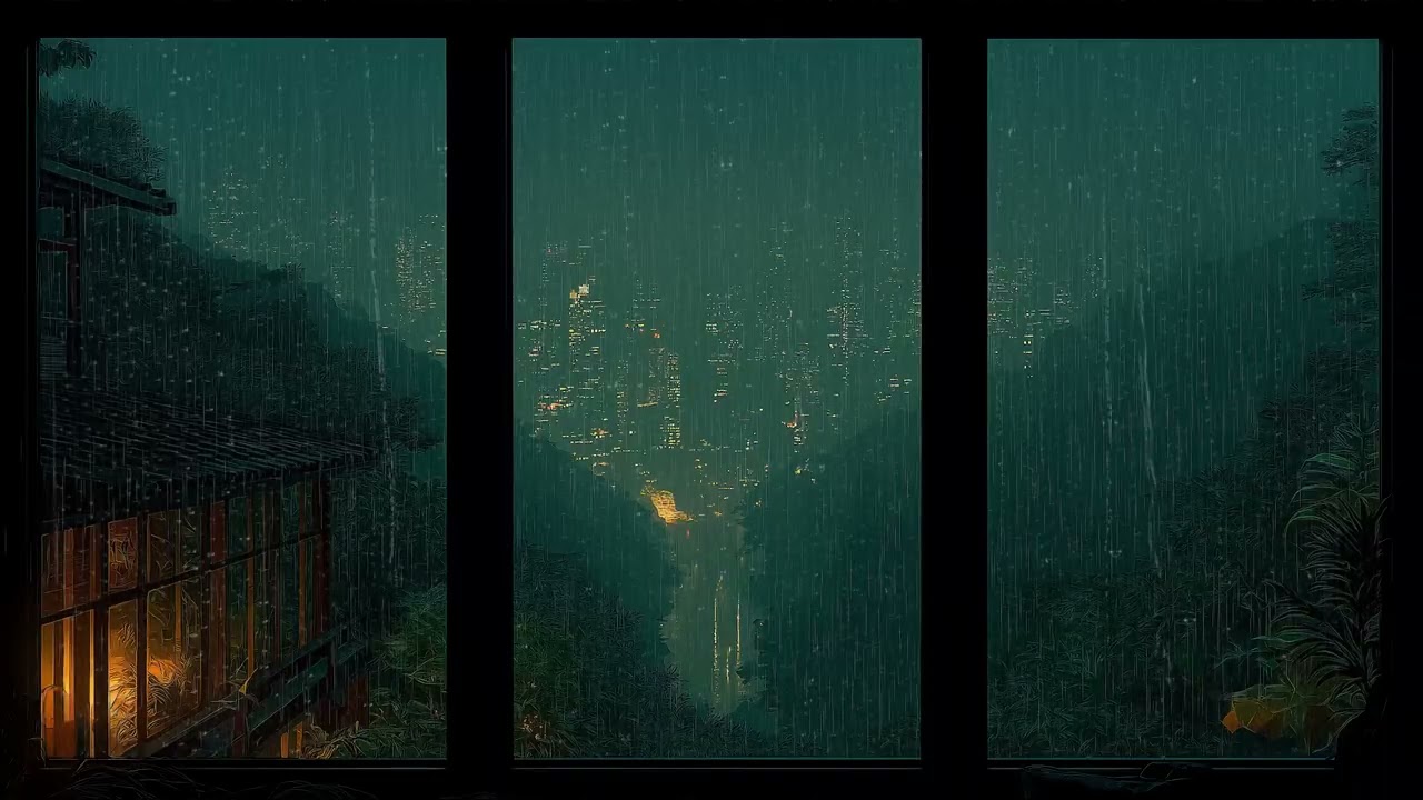 Cozy Rainy Day Window Scenery with Gentle Rain Sounds for Study, Relaxation, and Better Sleep