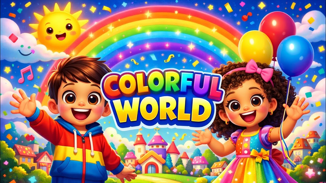 🌈 Colorful World Song 🌈 | Fun Kids Song About Colors, Friendship & Happiness ||YTPEOM|| 