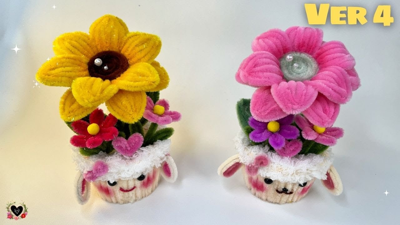 DIY Sunflowers 💞How to make a Simple and Beautiful Sunflower Pot💞Ver 4 #diy #flowers #asmr